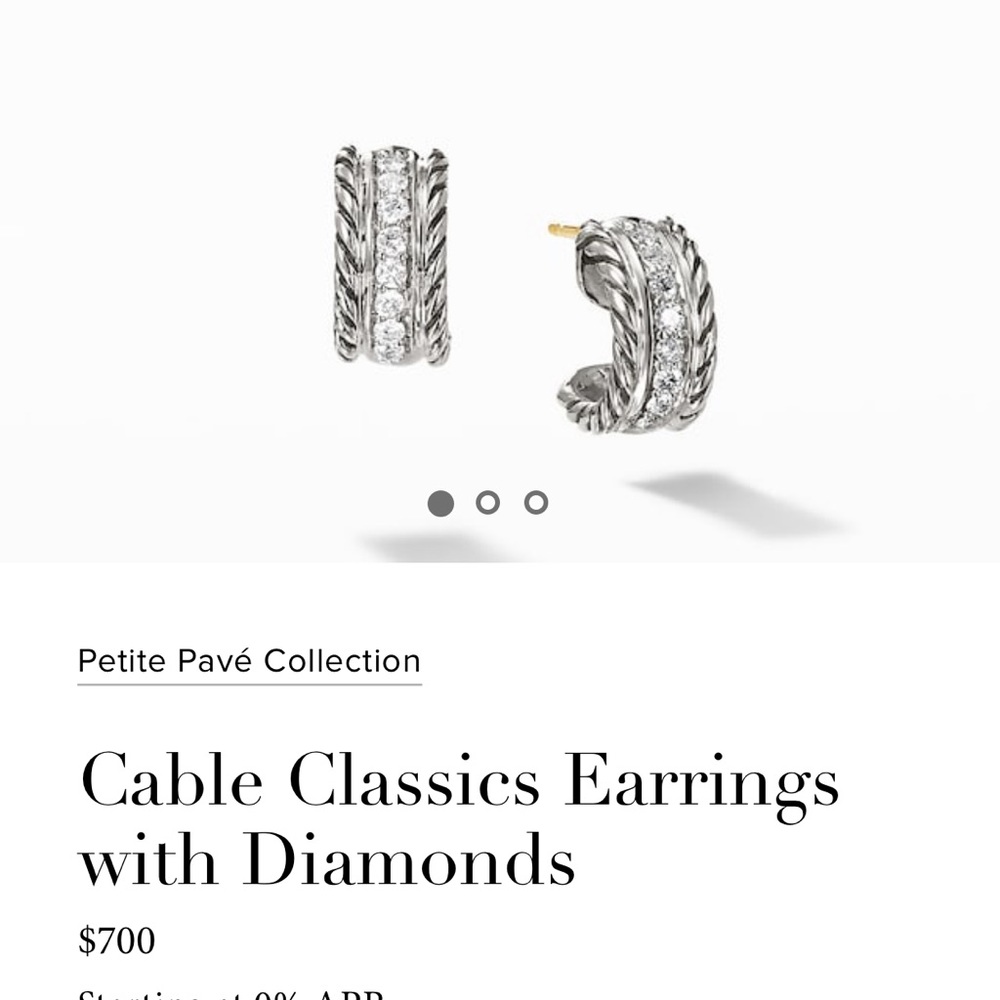 DAVID YURMAN CABLE CLASSICS EARRINGS WITH DIAMONDS